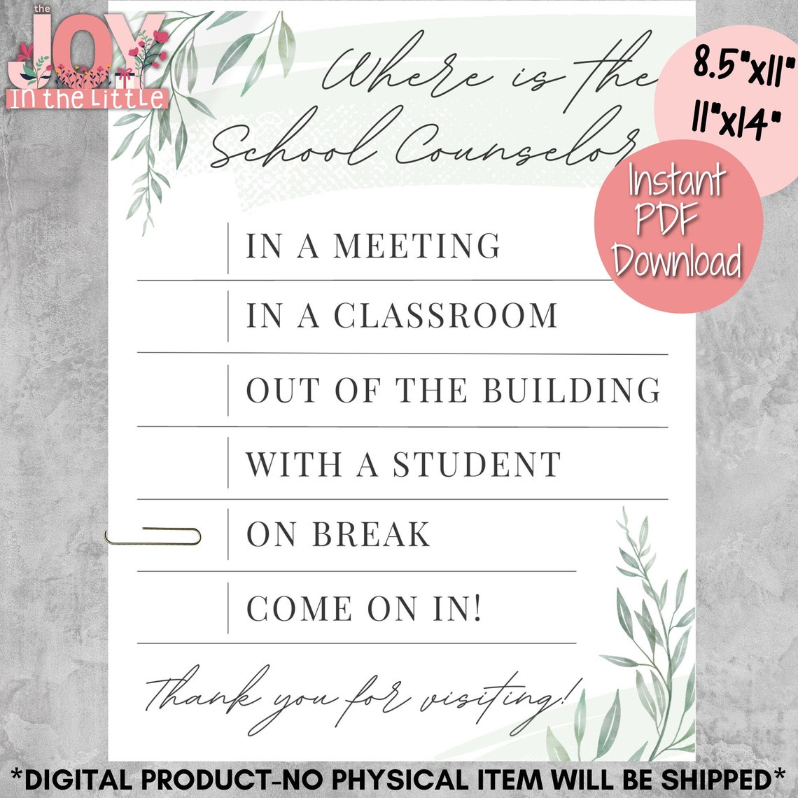 Where is the School Counselor Office Door Sign Printable | Custom ...