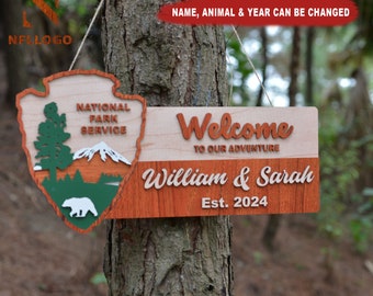 National Park Wedding Sign 3D, Hiker Gift, Nature Lover, Anniversary, Outdoor lover, RV Camping, Travel Wall, Custom Wood Sign, NPS