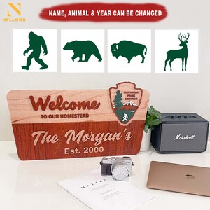 Letrero personalizado 3D para baby shower, parque nacional, bosque nacional, habitación de niños, regalo de Navidad para papá, letrero personalizado para casa de huéspedes, inauguración de la casa con senderismo