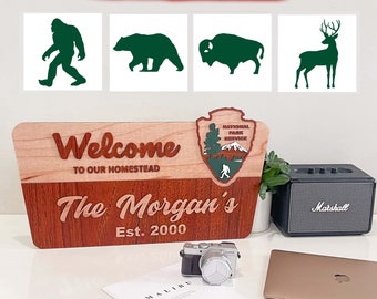 3D Wooden Wedding Welcome Sign, National Park Service