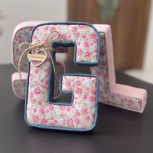 Alphabet Letter Decor, Velvet Fabric Letter, Nursery Monogram Pillow, Nursery Wall Decor, Custom Liberty London Corduroy Fabric Letters