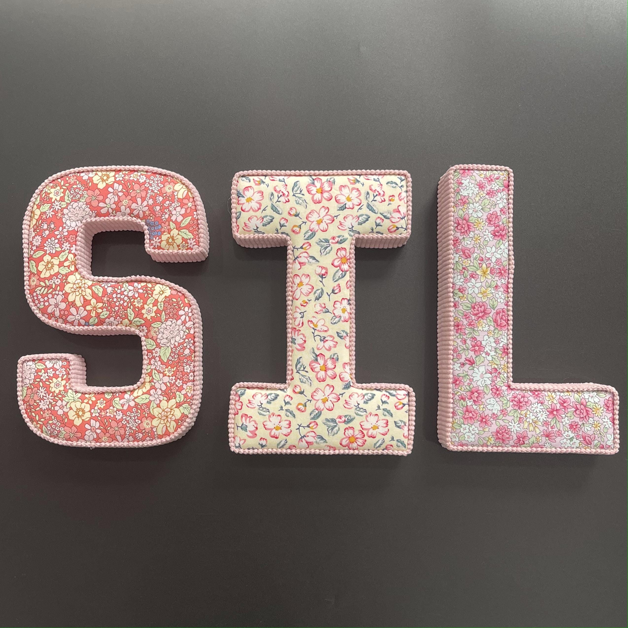 Alphabet Letter Decor, Velvet Fabric Letter, Nursery Monogram Pillow ...