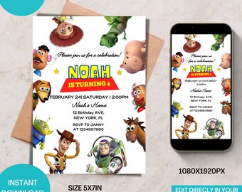 Toy Store Birthday Invitation| Birthday Invite Editable Digital Download| Two infinity and Beyond|Toy Story 2nd Birthday invitation|Template