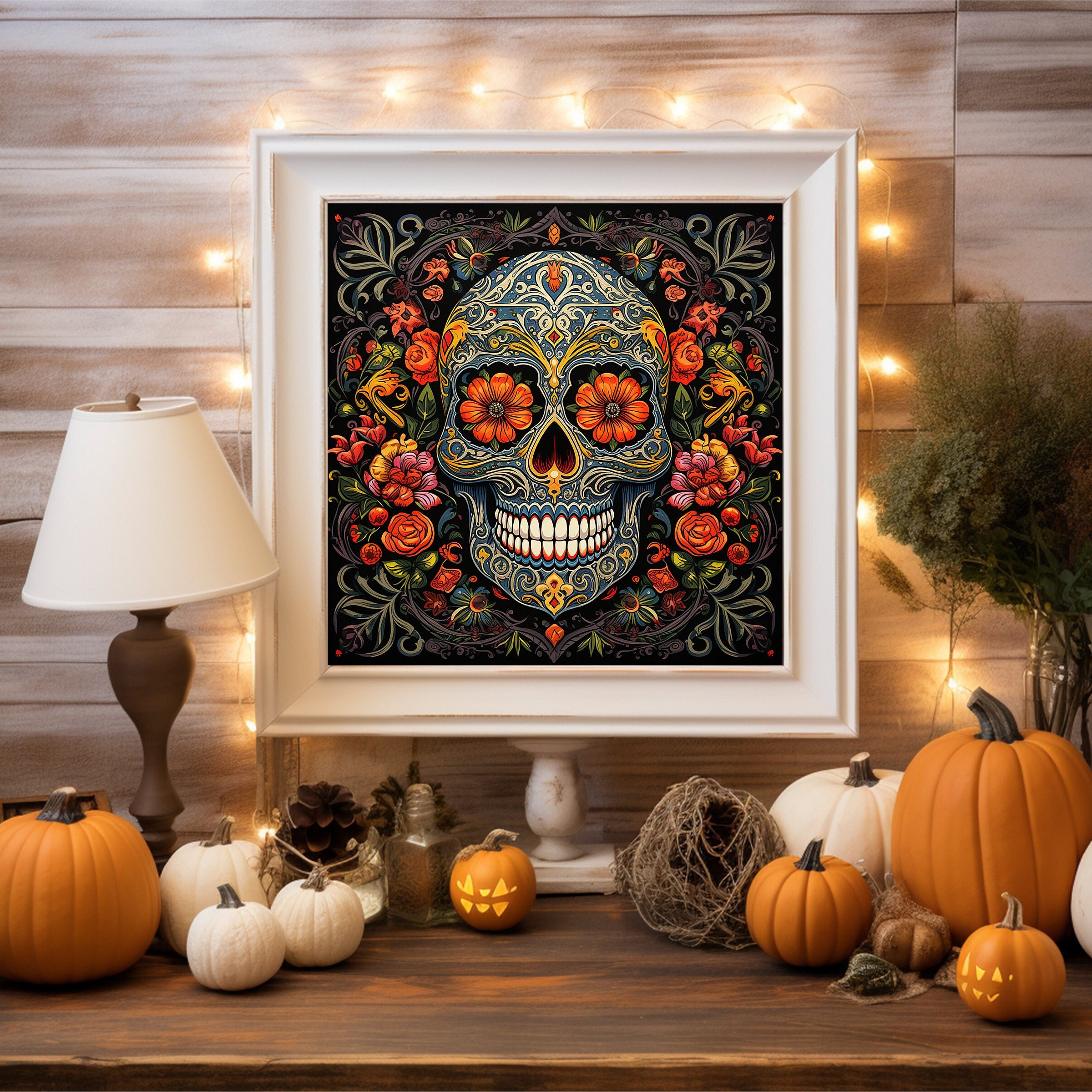 Dia De Los Muertos Decorative Tiles: 20-pc Day of the Dead Digital Art ...