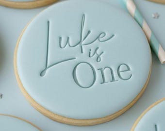 Custom "is One" Cookie Stamp, First Birthday Name Fondant Cutter
