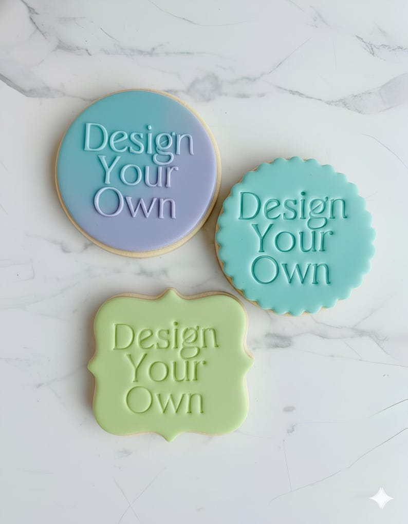 Custom Cookie Stamp Cutter Personalised Embosser Debosser image 1