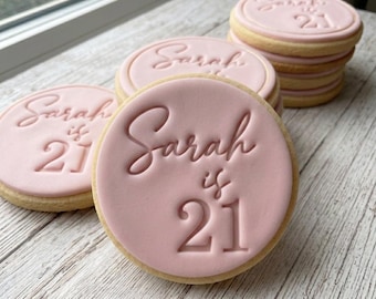 Cookie Fondant Cutter Stamp Custom 21st Twenty First Name Personalised Birthday Non Toxic Biodegradable