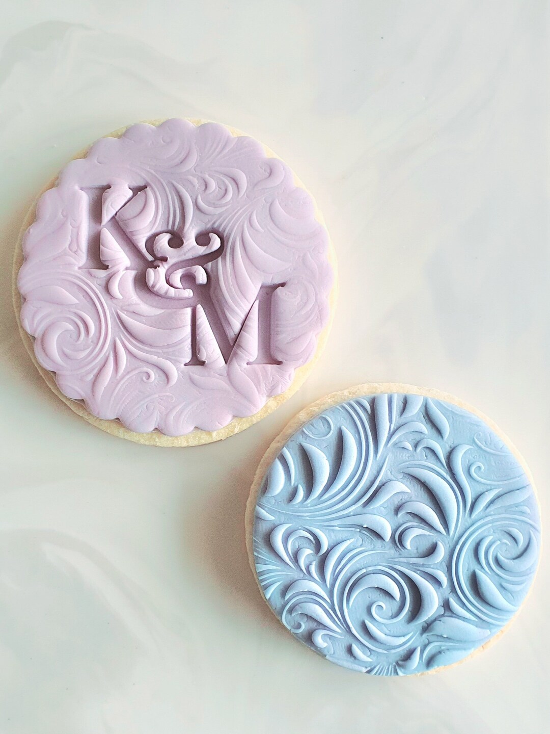 Custom Initials Cookie Stamp Cutter Embosser Debosser Stencil Textured