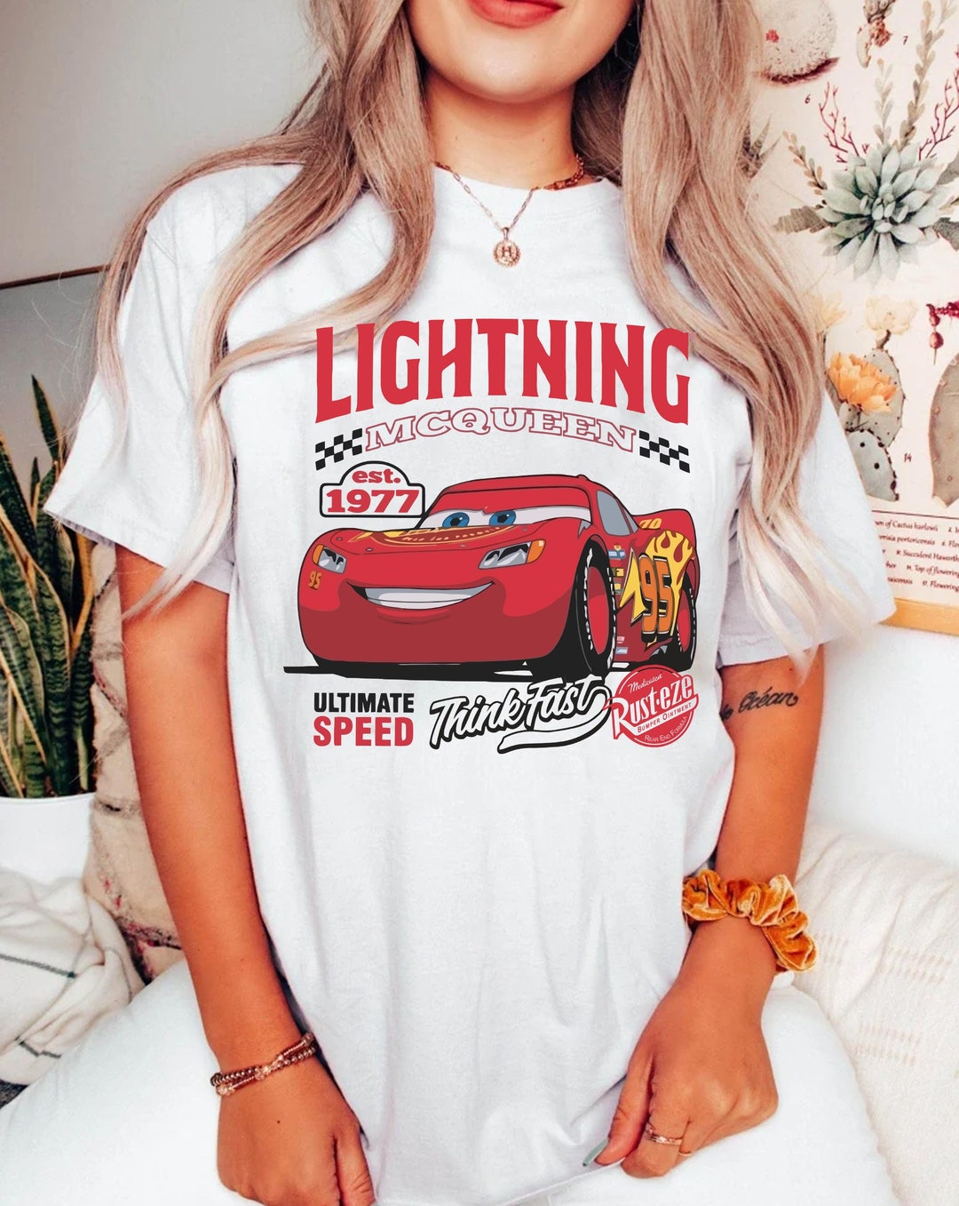 Retro Lightning Mcqueen Comfort Colors Shirt Pixar Cars Movie Etsy