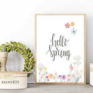 Hello Spring | Spring Printable in 5 Sizes | Spring Sign