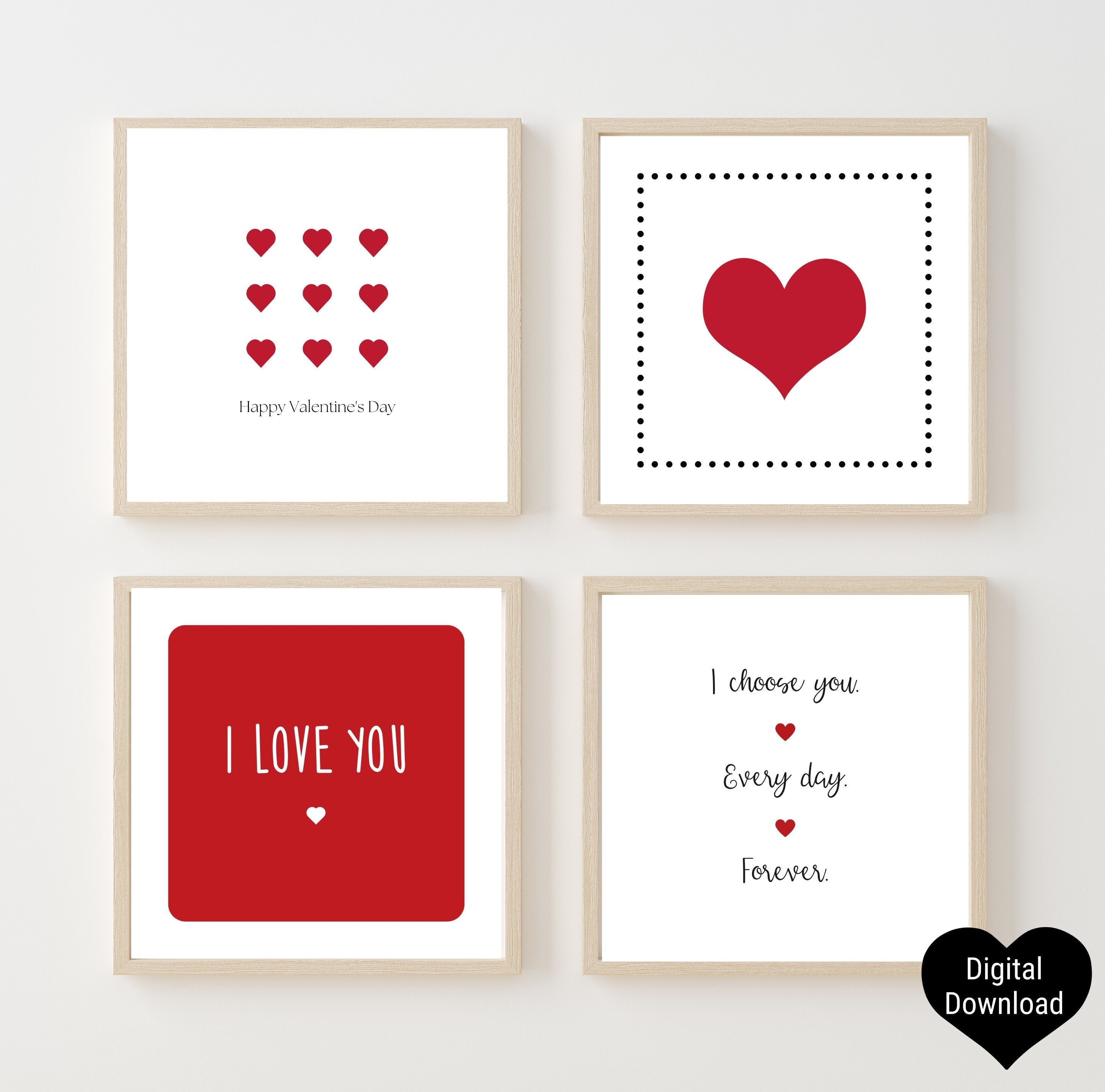 Valentine's Day Decor Valentine's Day Print 4 Highquality JPG Prints