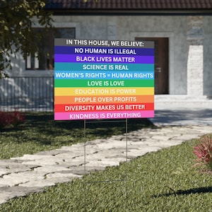 Human Rights In This House Yard Sign