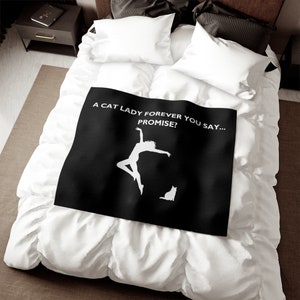 A Cat Lady Forever You Say… Promise? Sweatshirt Blanket, Black