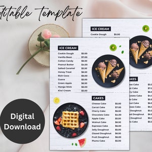 White Modern Restaurant Menu Template, Simple Restaurant Menu Templates, Restaurant Menu Templates, Simple Restaurant Menu Design, DIY Menu