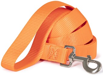 Dog leash, Nylon webbing leash, Classic leash, Durable leash, Solid color, With Folded Edges
