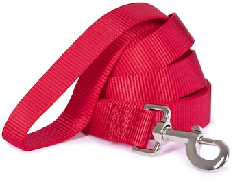 Dog leash, Nylon webbing leash, Classic leash, Durable leash, Solid color, With Folded Edges