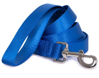 Dog leash, Nylon webbing leash, Classic leash, Durable leash, Solid color, With Folded Edges