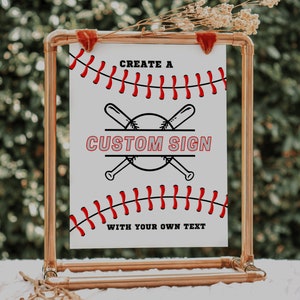 EDITABLE Baseball Sign, Custom Sign, Baseball Party, Baseball Birthday, Favors Sign, Cards & Gifts Sign, Printable, INSTANT DOWNLOAD BB01