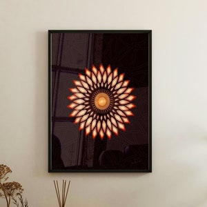 Abstract Flower Modern Art Complex Grid