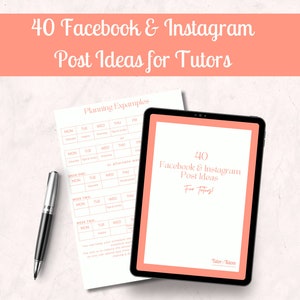 40 Facebook and Instagram Post Ideas for TUTORS | Printable Digital Download | Social Media Content Pillars | Social Media Ideas