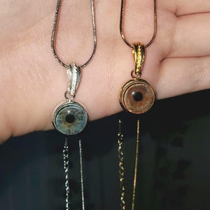 Custom Hand Painted Eye Pendants - Stainless Steel Couple Jewelry Set