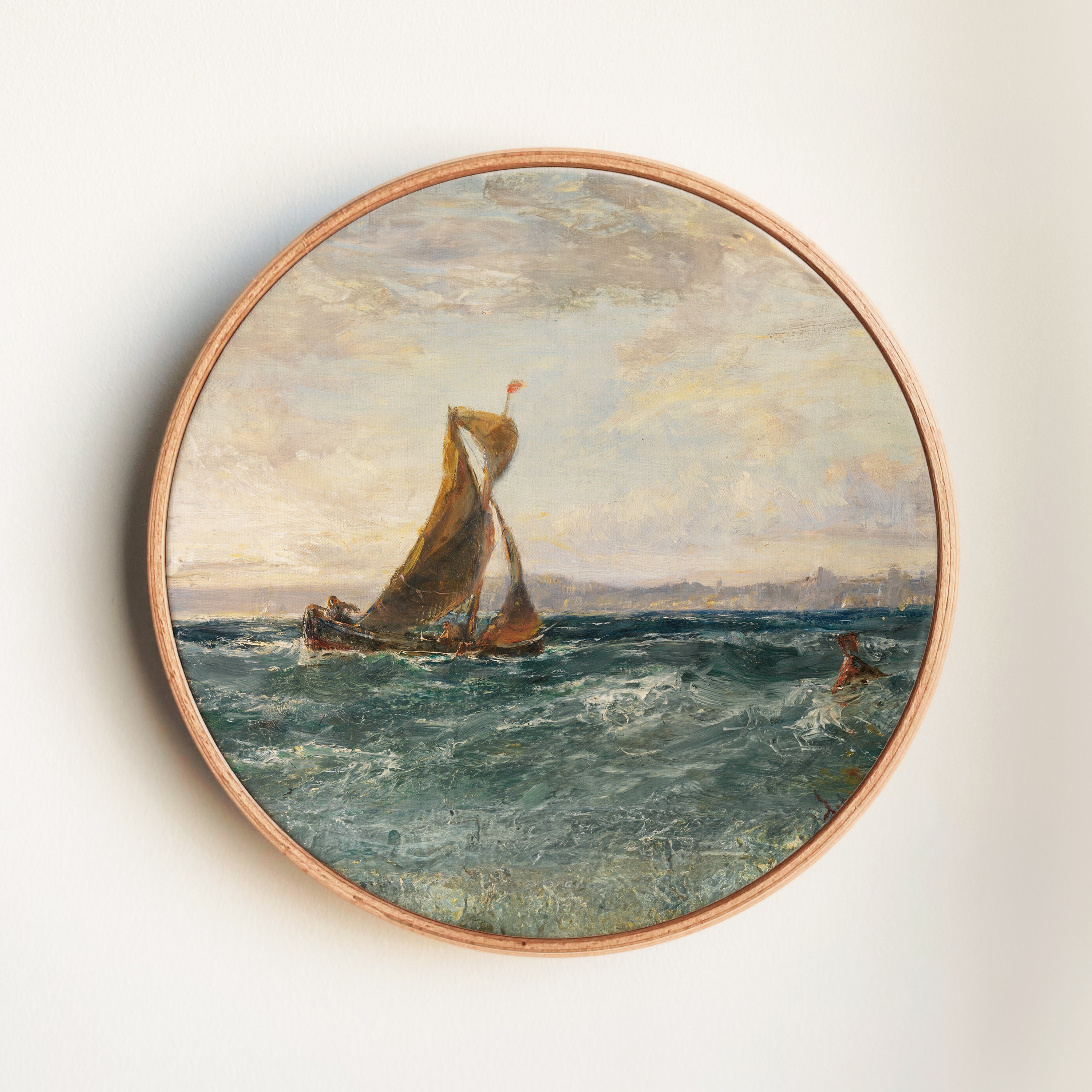 Vintage Ship Ocean Painting Print - Vintage Maritime Art - Coastal Wall ...