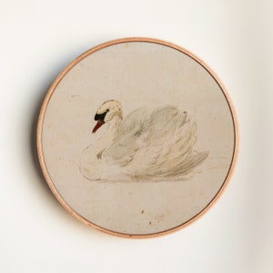 Vintage Schwan Art Print - Elegante Aquarell Schwan Illustration - Antiker Stil Vogel Wanddekoration
