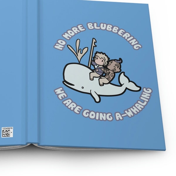 Moby Dick Journal - Ishmael & Queequeg +Whale - Classic Literature illustrations Kawaii-style - "We are going a-whaling"