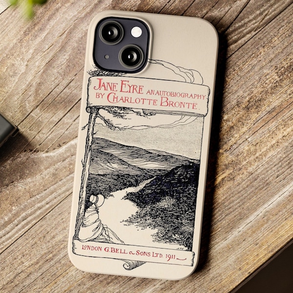 Jane Eyre Phone Case with Book Cover Illustration, Charlotte Brontë - iPhone 15 13 14 Pro Plus etc,  Samsung Galaxy S24 S22 S23 Plus +more