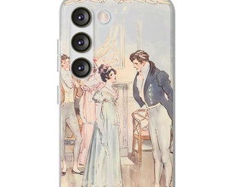 Persuasion by Jane Austen Phone Case - Romantic Vintage Illustration, Regency Art - iPhone 13 14 15 Pro Max Samsung Galaxy S24 S23 S22 +more