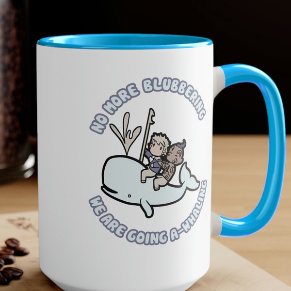 Going A-Whaling Moby Dick Coffee Mug 15oz - Classic Literature Mug, Kawaii-style - Book Quotes, Book Gifts