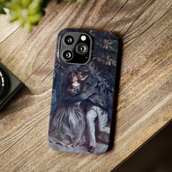Jane Eyre Phone Case "Blue Kiss" Romantic Victorian Artwork - iPhone 15 13 14 Pro Max,  Samsung Galaxy S24 S23 S22 Plus Ultra +more
