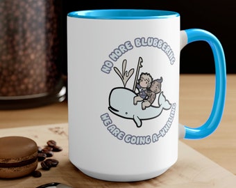 Going A-Whaling Moby Dick Coffee Mug 15oz - Classic Literature Mug, Kawaii-style - Book Quotes, Book Gifts