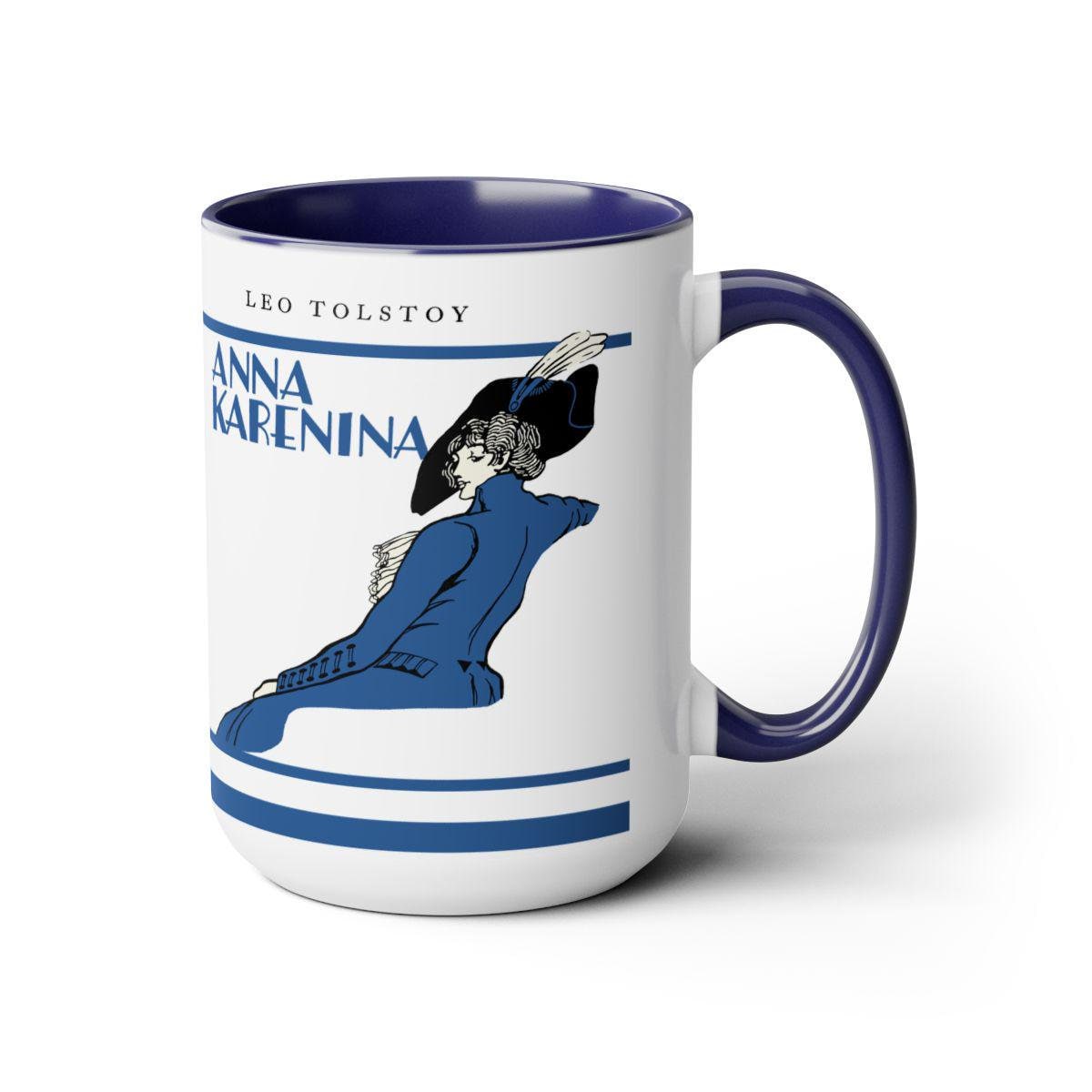 Anna Karenina Ceramic Mug - Mid-Century Poster Art Russian Book Cover Coffee Mug, Tea Cup - Vintage Art Gift, for Book Lovers