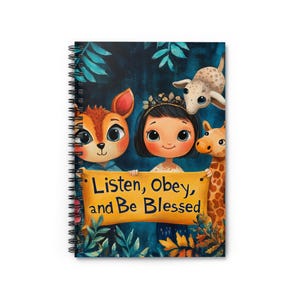 Cuaderno de notas de los testigos de Jehová / Cuaderno de notas de la reunión de los niños Escucha, obedece, sé bendecido / Animales y niña / Canción 89