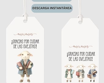 SPANISH JW Elder Gift Tag | Thank You Elder Sheep Design | JW Gift Digital Download