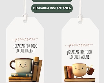 SPANISH - JW Pioneer Gift Tag | Thank You Precursores Coffee Book Design | JW Gift Digital Download