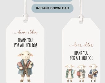 JW Elder-cadeaulabel | Bedankt ouderling schaap met boekontwerp | Digitale download JW Gift