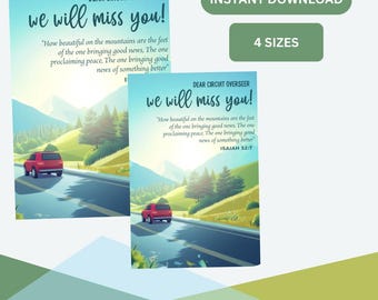 JW Circuit Overseer Thank You Card! Digital Card Download - Available in 4 Sizes! JW Gift Car Mountain Design