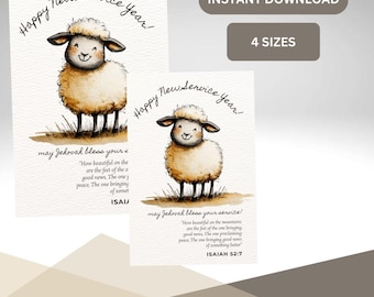 JW Happy New Service Year! Digital Card Download - Available in 4 Sizes! JW Gift