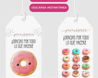 SPANISH - JW Pioneer Gift Tag | Thank You Pioneers Donut Design | JW Gift Digital Download
