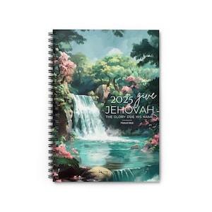 JW 2025 Year's Text Notebook | Yeartext Give Jehovah the glory due his name. - Forest Design