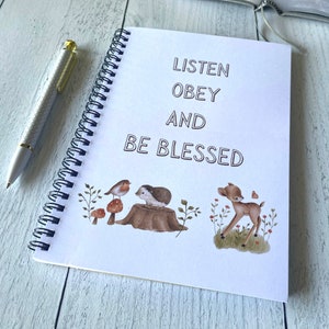 Cuaderno de notas de los Testigos de Jehová / Cuaderno de notas para niños de la reunión Escucha, obedece, sé bendecido / Regalo de los Testigos de Jehová / De la canción 89