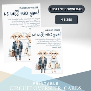 JW Kreisaufseher Abschiedskarte! Digitale Karte zum Herunterladen - Erhältlich in 4 Größen! JW Geschenk Paar Schaf Design