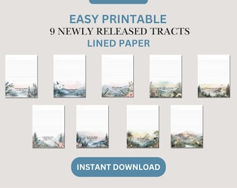 JW Letter Writing Template 9 Newly Released Tracts - Bird Design - LINED PAPER