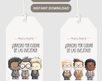SPANISH JW Elder Gift Tag | Thank You Elder 2D Design | JW Gift Digital Download