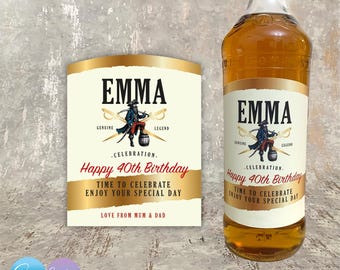 Personalised Rum Label: Birthday Gift, Custom Alcohol Label