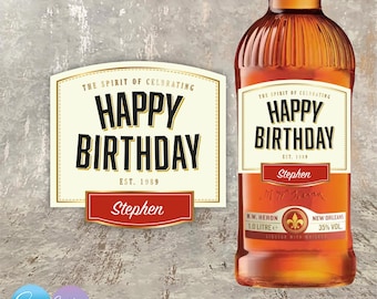 Personalised Whiskey Bottle Label: Birthday Gift, Custom text, Any Occasion