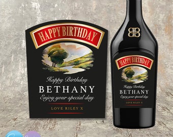 Personalised Baileys Label - Special Birthday Gift - Baileys Lover - Alcohol Gift - Custom text for any occasion