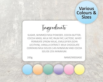 Personalised Ingredient Labels For Business Products - Rectangle Self Adhesive Stickers
